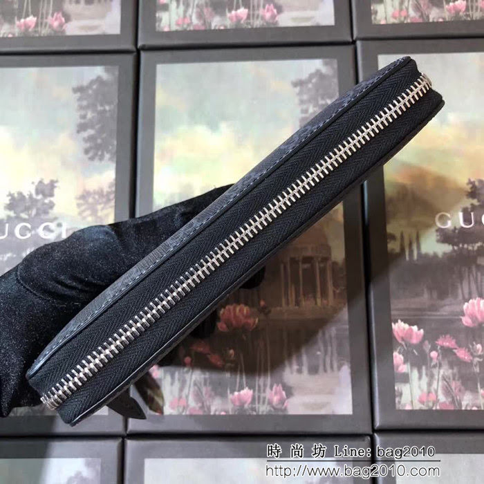 GUCCI古馳 最火爆款 官網同步 G家蜜蜂圖案拉鏈包系列 男士長錢包 451273 蜜蜂克PVC WTG2040